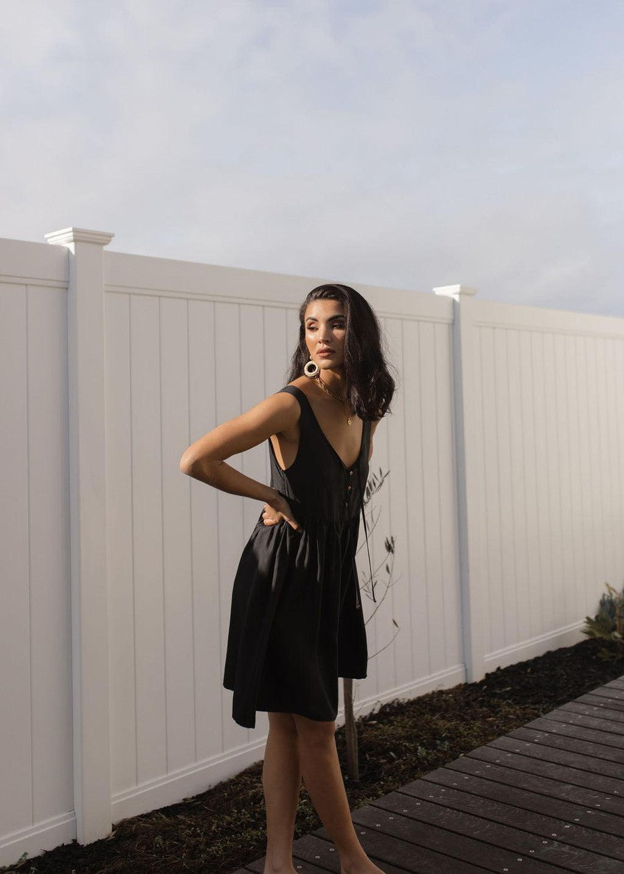 black silk dress australia SILK MAXI DRESS