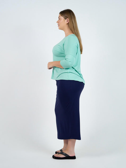 Camila 3/4 Sleeve Bamboo Top - Turquoise