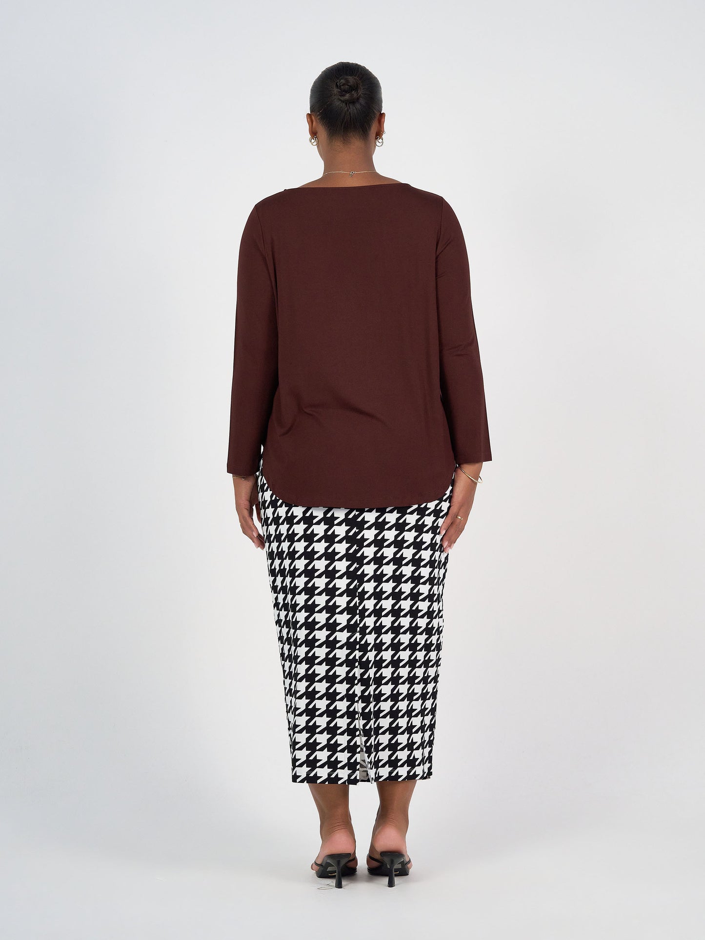 Adele Long Sleeve Bamboo Top - Burgundy