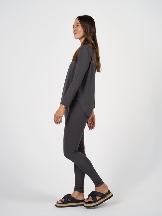 Luxe Bamboo Full-Length Legging - Steel