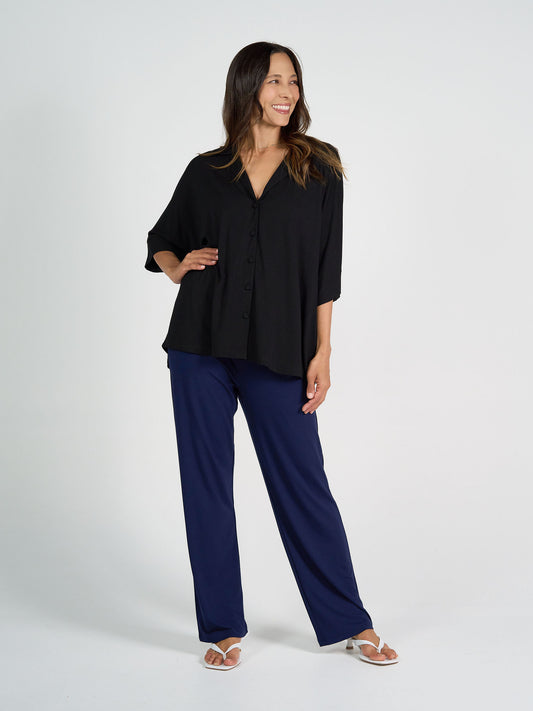 Tyler Bamboo Paperbag Pant - Navy