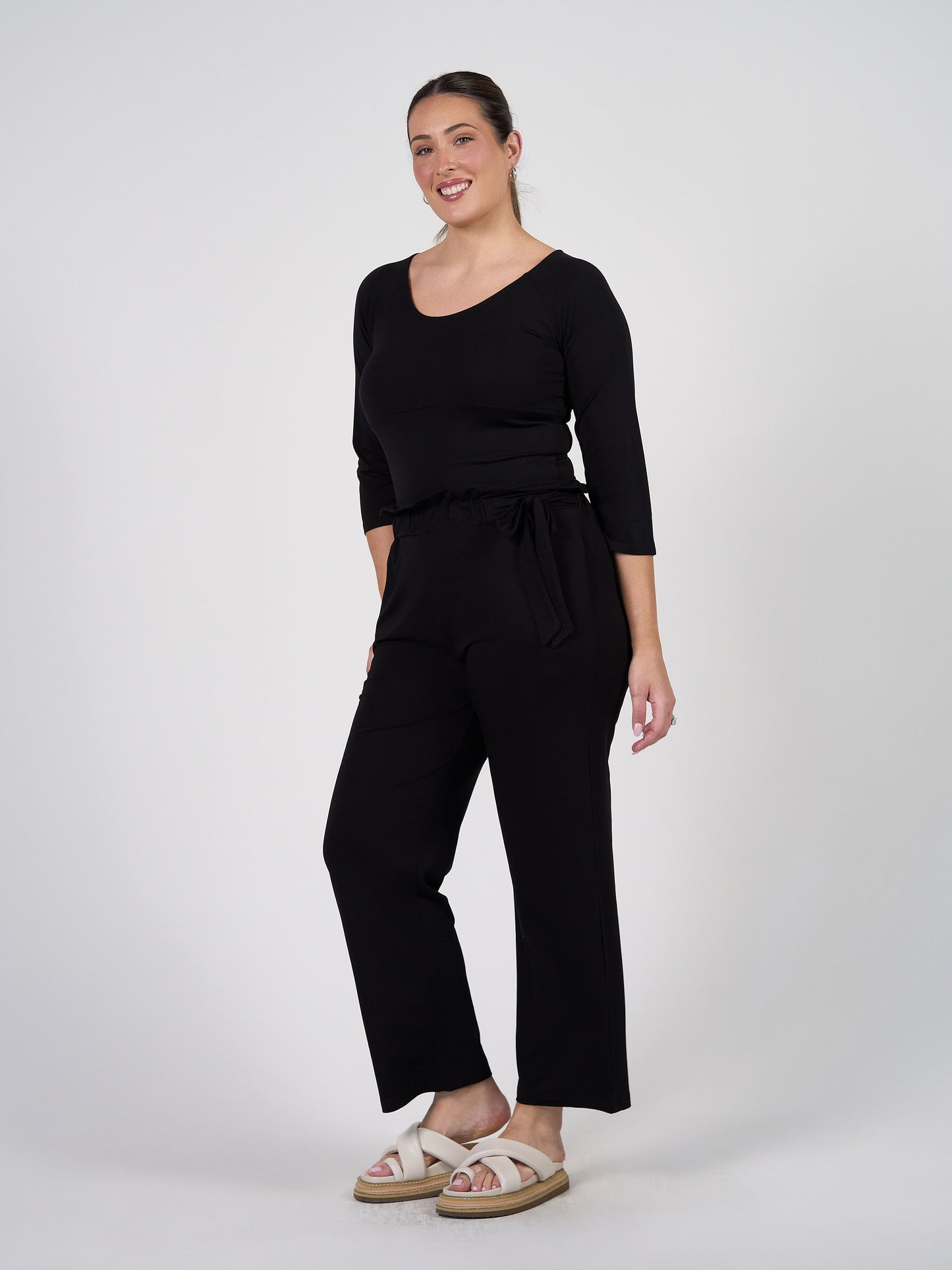 Tyler Bamboo Paperbag Pant - Black