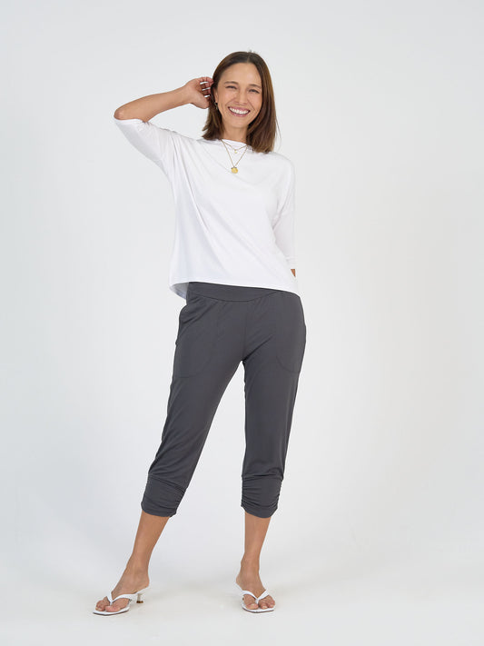 Bamboo Jogger Pant and White 3/4 Sleeve Top Lou Lou Australia