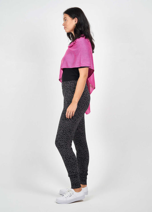 Carrie Cashmere & Bamboo Knit Poncho - Rose Violet
