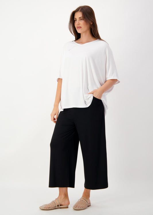 Lou Lou Australia Ciara 7/8 Length Bamboo Culottes in black.