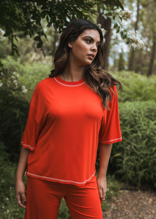 Spears Bamboo T-Shirt - Fiery Red
