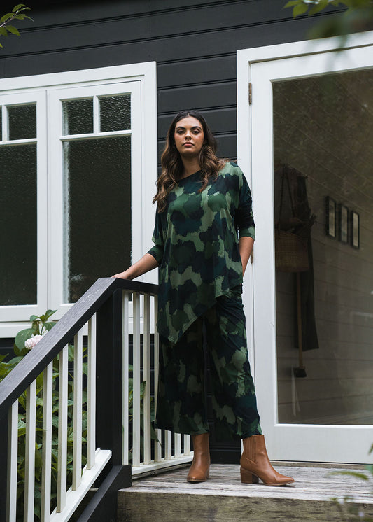 Ciara 7/8 Length Bamboo Culottes- Camouflage