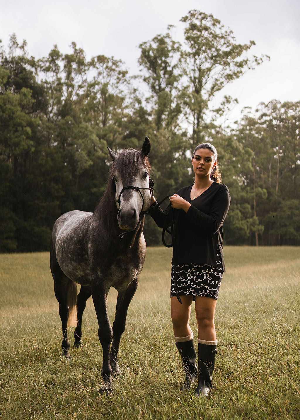 Braxton Bamboo Long Sleeve Top - Black