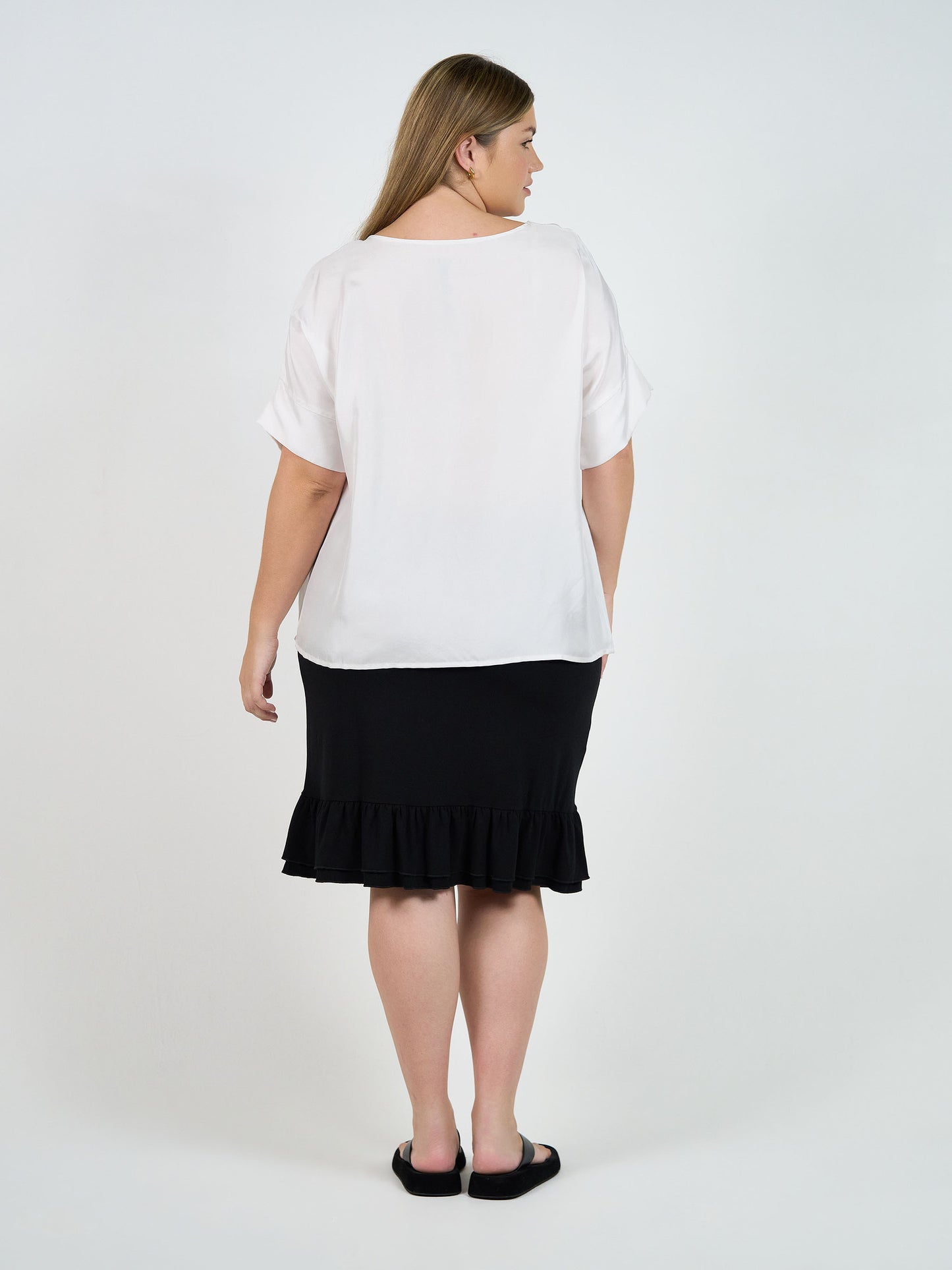 Dua Oversized Silk Top - Pearl