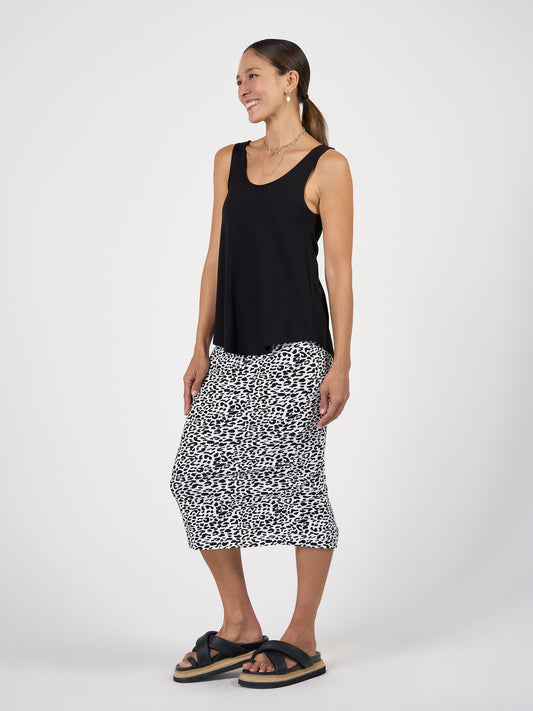 Ellie Sleeveless Bamboo Singlet Top - Black