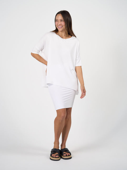 Gina Mid-Sleeve Oversized Slouch Bamboo T-Shirt