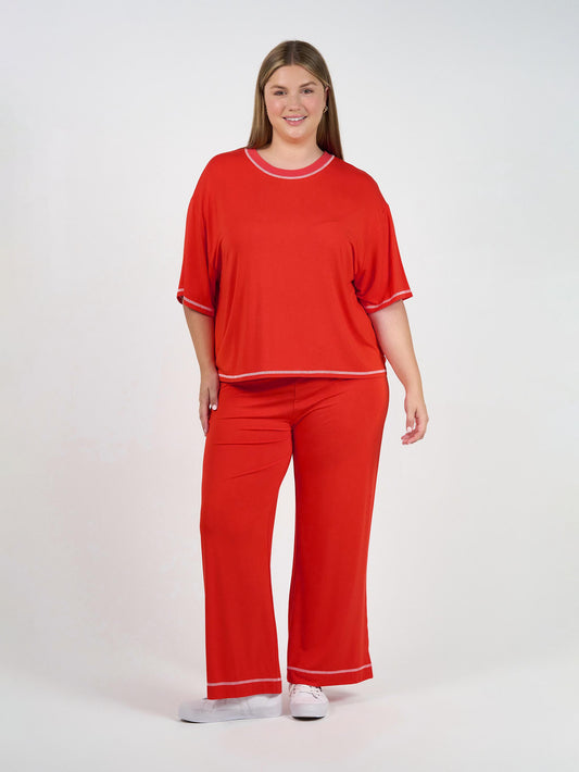 Carey Bamboo Culotte - Fiery Red