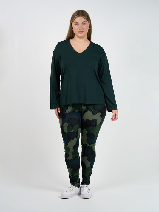 Braxton Bamboo Long Sleeve Top - Dark Green
