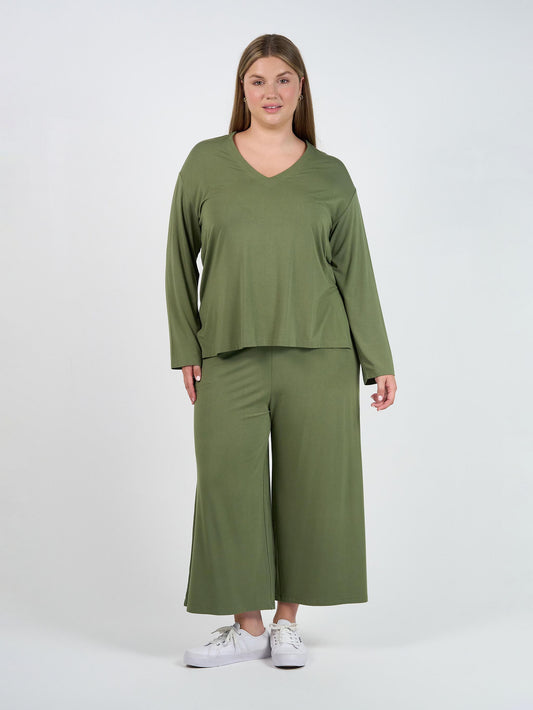 Braxton Bamboo Long Sleeve Top - Olive