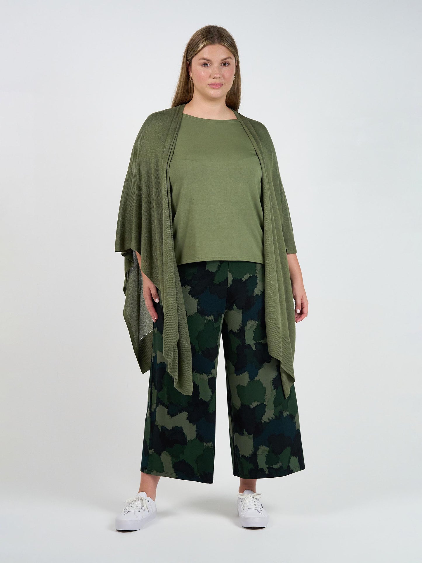 Ciara 7/8 Length Bamboo Culotte Pant - Camouflage