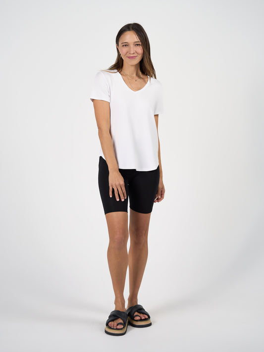 The Tight Set by Lou Lou Australia in bamboo fabric, featuring a fitted silhouette in classic white.