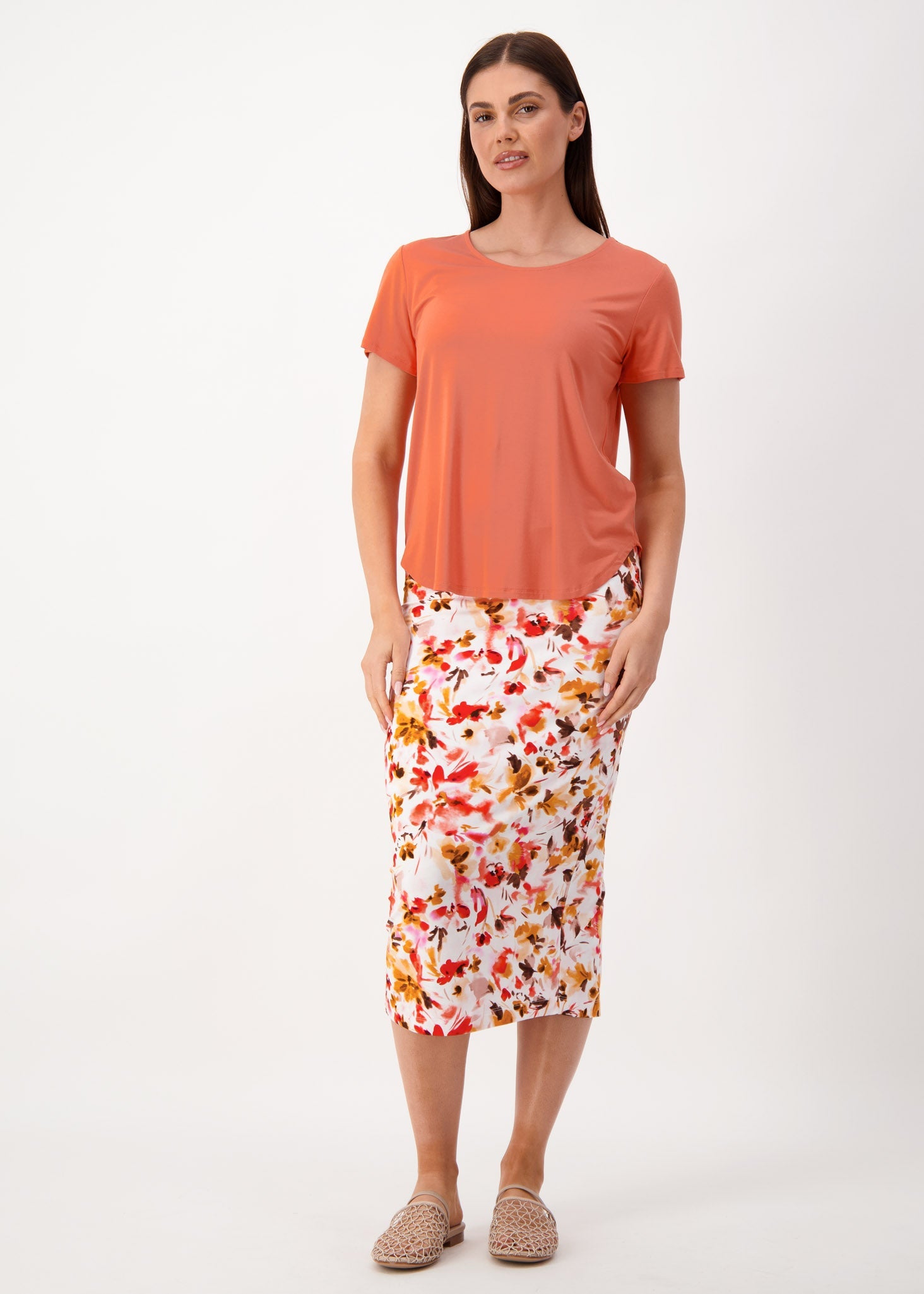 Coral Janis T-Shirt Short-Sleeve Bamboo Tee Lou Lou AU – Lou