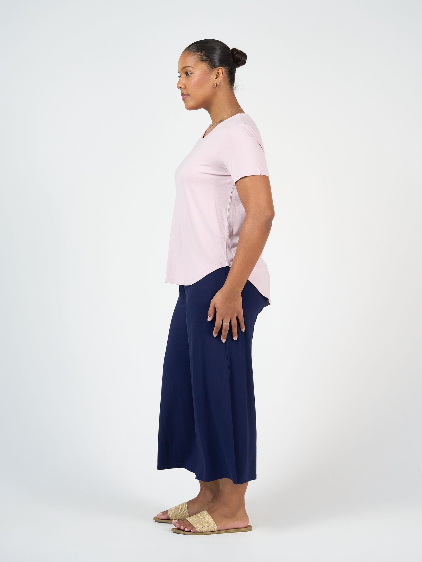 Janis Short Sleeve Bamboo T-Shirt - Lilac
