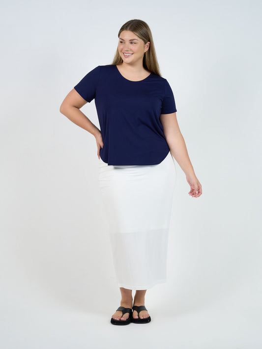 Janis Short Sleeve Bamboo T-Shirt - Navy