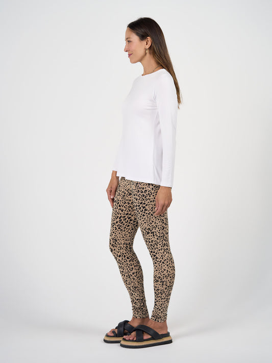 Jones Long Sleeve Fitted Bamboo Top - White