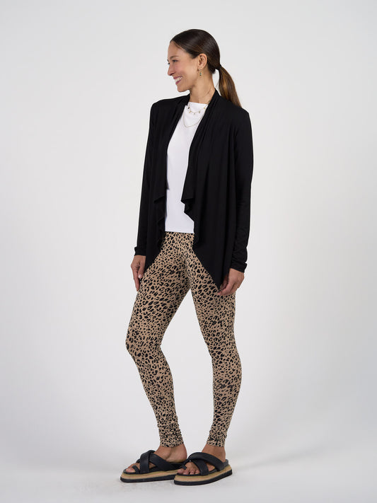 Lou Lou Australia Joni Bamboo Waterfall Cardigan/Jacket in black.