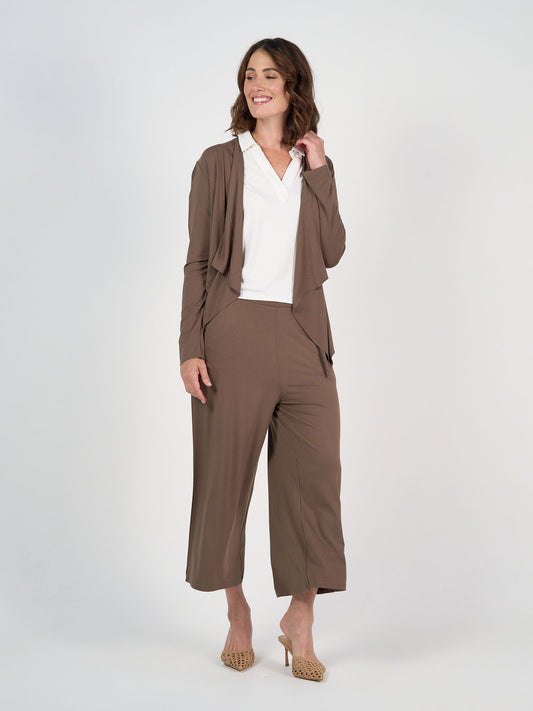 Joni Bamboo Waterfall Cardigan/Jacket - Chocolate