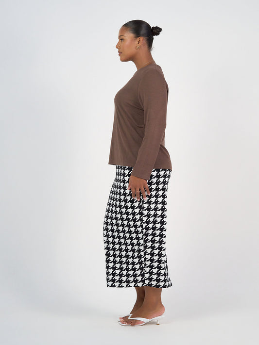 Kelly Ribbed Long Sleeve Bamboo Top - Chocolate