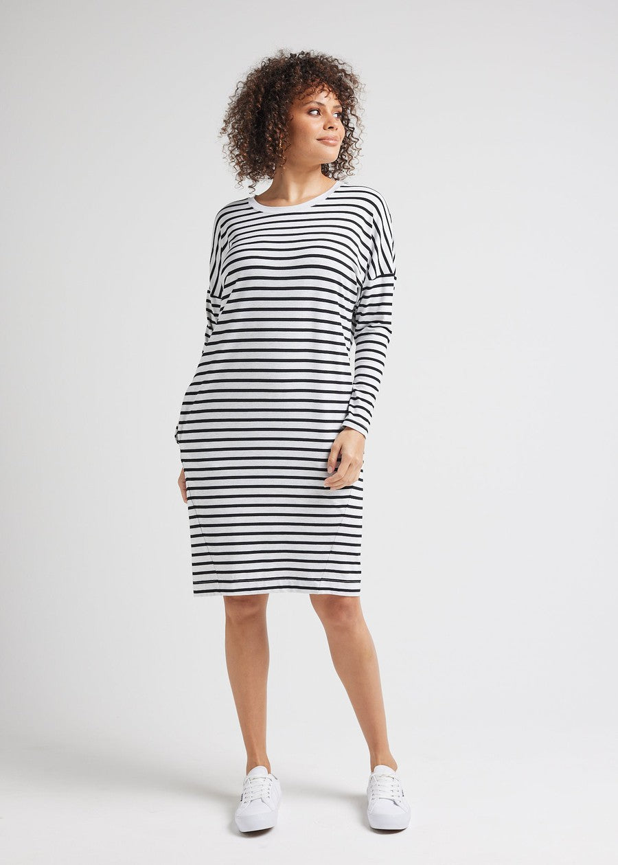 Turner Bamboo T-Shirt Dress in Grey & Black Stripe | Lou Lou Lou Lou Australia Turner Bamboo T-Shirt Dress in Grey & Black Stripe | Lou Lou Lou Lou Australia