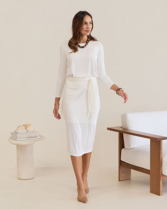 Lou Lou Australia Sassoon Cashmere/Bamboo Scarf in Cream, featuring a soft neutral tone and lightweight material.