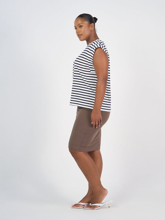 Midi Bamboo Whitney Tube Skirt - Chocolate