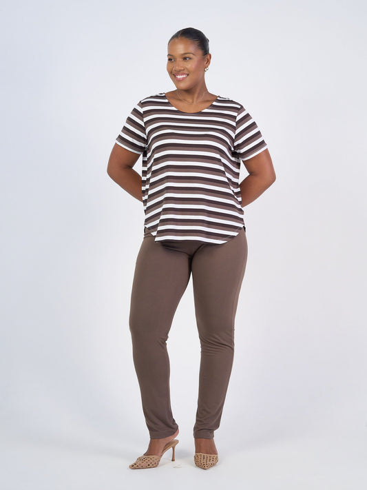 Lou Lou Australia Patti Bamboo Full-Length Pant in Chocolate.