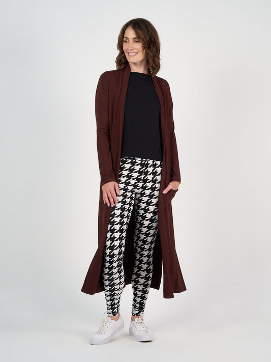 Bamboo Longline Pocket Cardigan - Burgundy