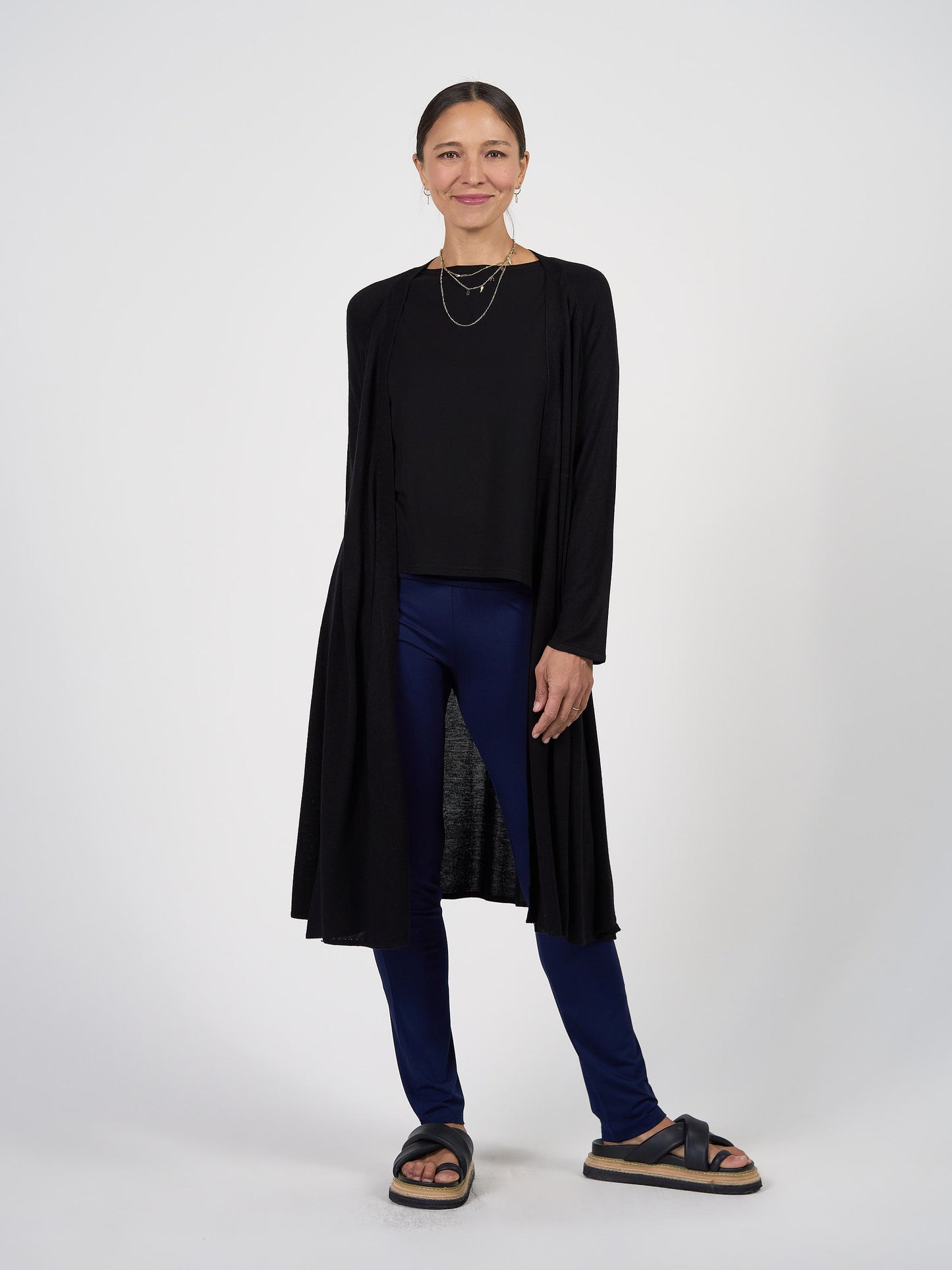 Quatro Cashmere/Bamboo Duster Jacket - Black