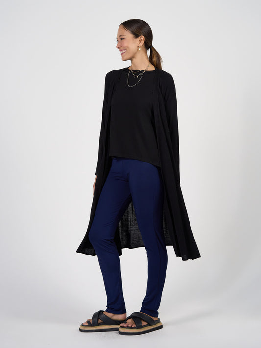 Quatro Cashmere/Bamboo Duster Jacket - Black