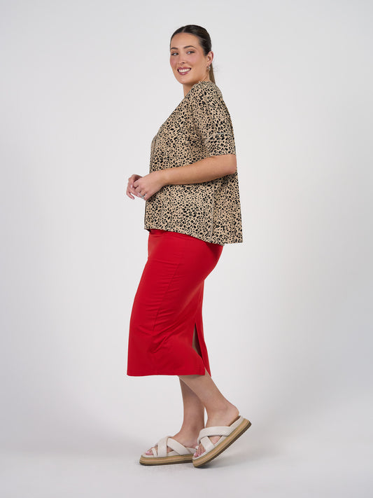 Maxi Bamboo Whitney Tube Skirt - Fiery Red