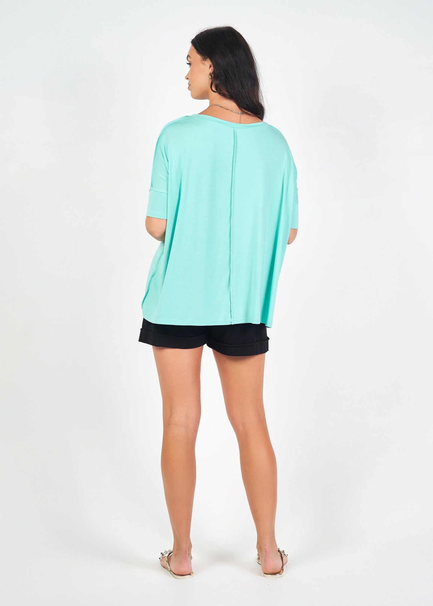 Stella Oversized Bamboo Slouch T-Shirt - Mint
