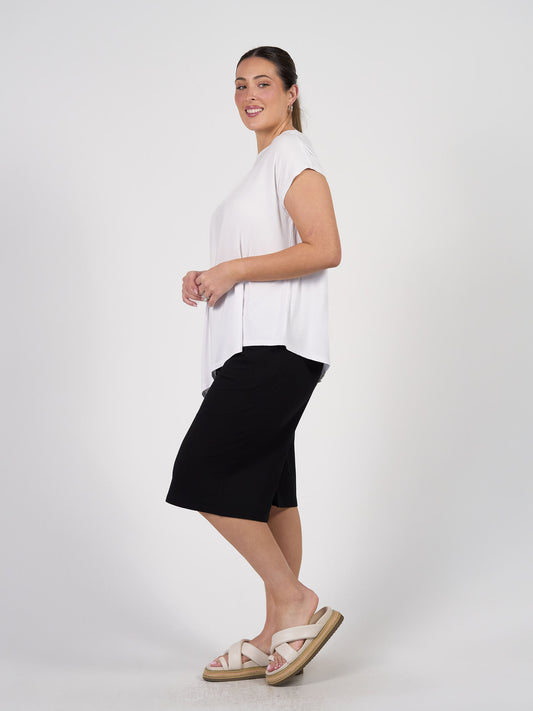 Toni Asymmetrical Bamboo T-Shirt - White