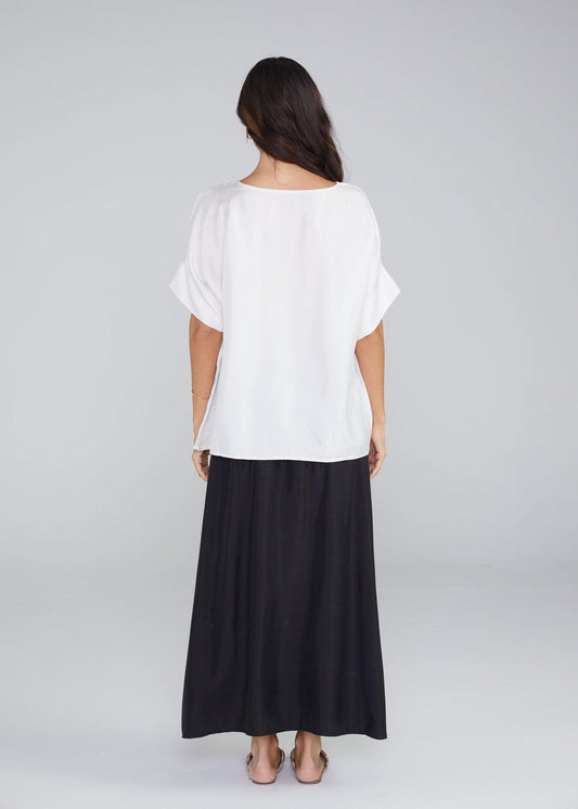 Dua Oversized Silk Top - Pearl
