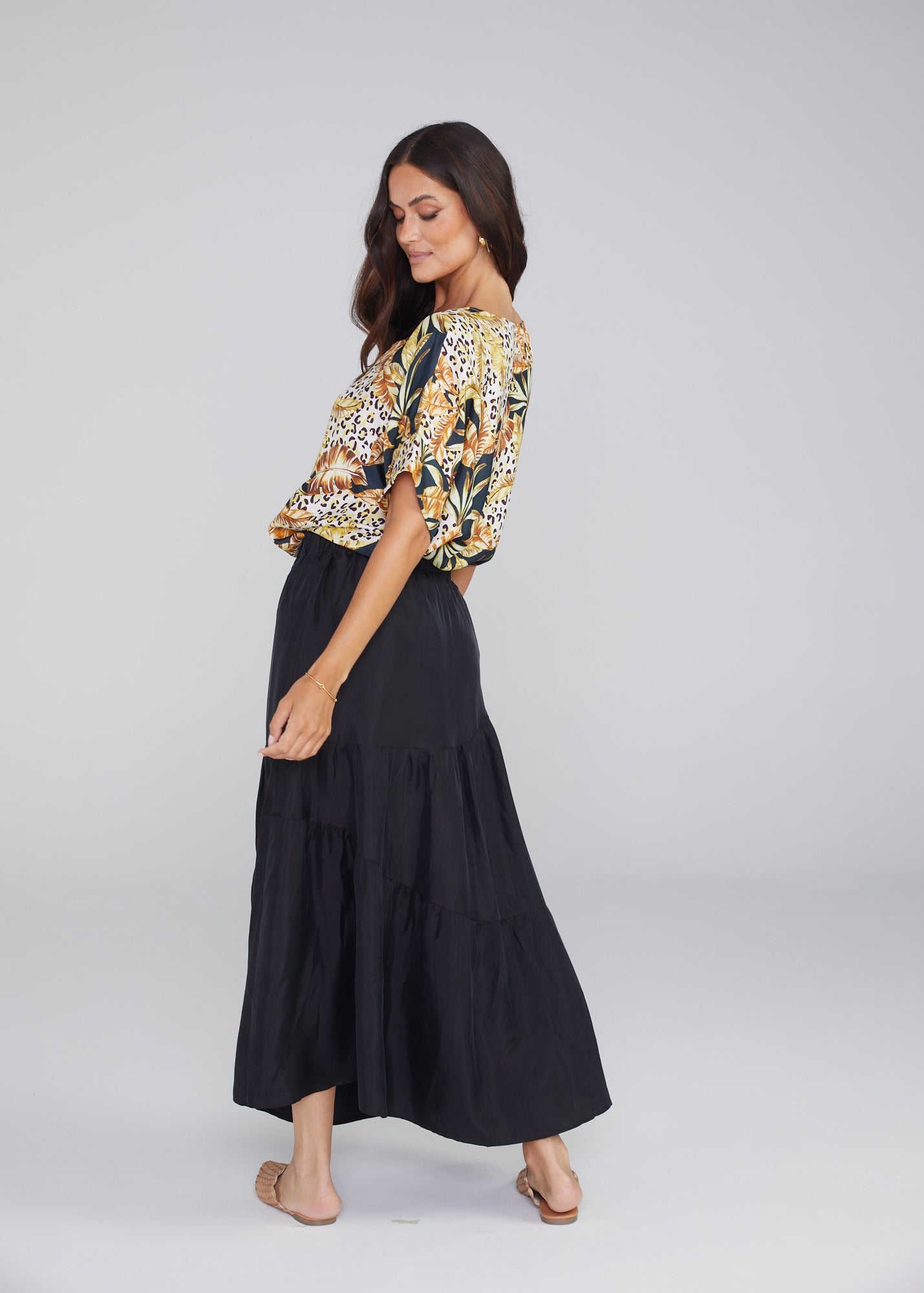 Summer Silk Maxi Skirt