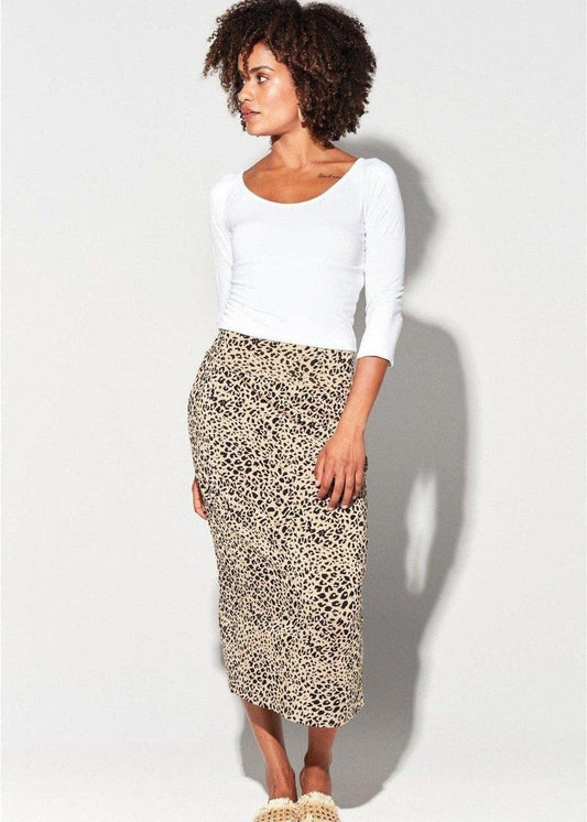 Lou Lou Australia Ava 3/4 Sleeve Cropped Bamboo Top in white, made from sustainable bamboo fabric.