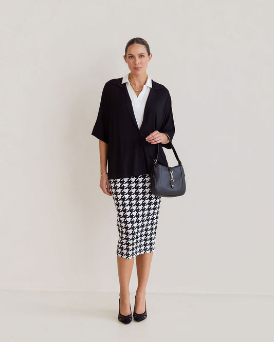 Alanis 3/4 Sleeve Collared Bamboo Shirt