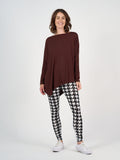 Susie Oversized Asymmetrical Bamboo Top - Burgundy