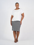 Midi Bamboo Whitney Tube Skirt - Houndstooth