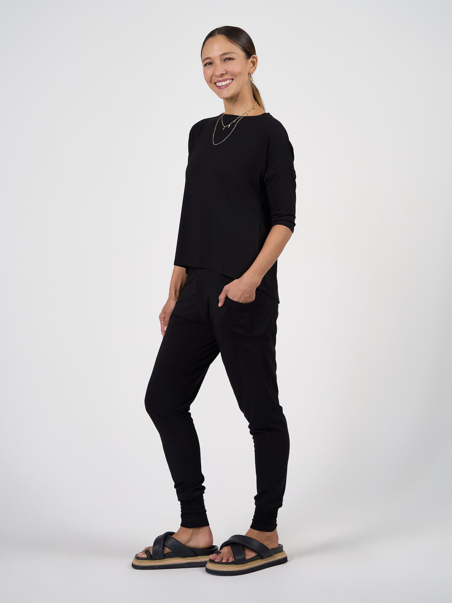 Gaga Bamboo Cuffed Sweat Pant - Black