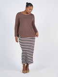 Adele Long Sleeve Bamboo Top - Chocolate