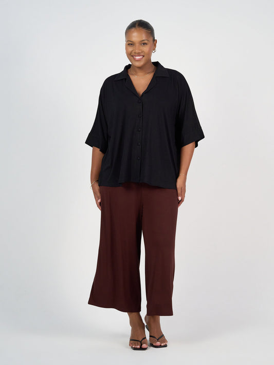 Alanis 3/4 Sleeve Collared Bamboo Shirt