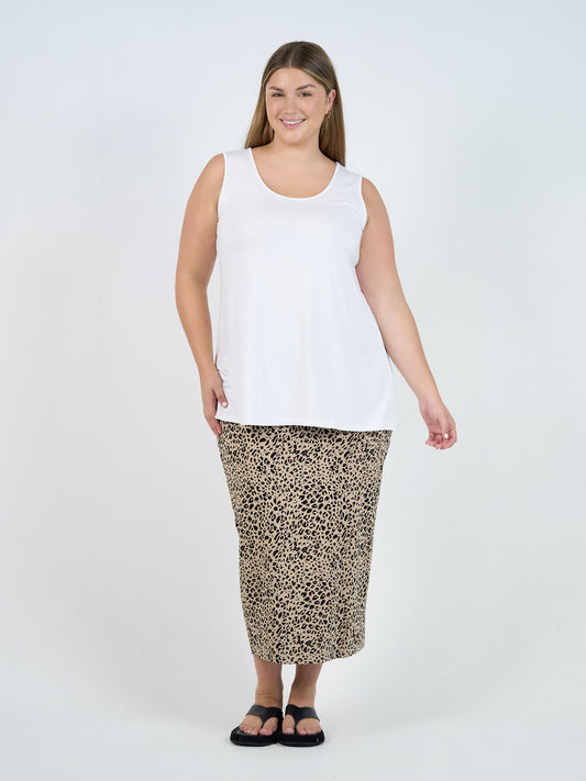 Alicia Reversible Bamboo Singlet Top - White