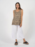 Alicia Reversible Bamboo Singlet Top - Brown Leopard