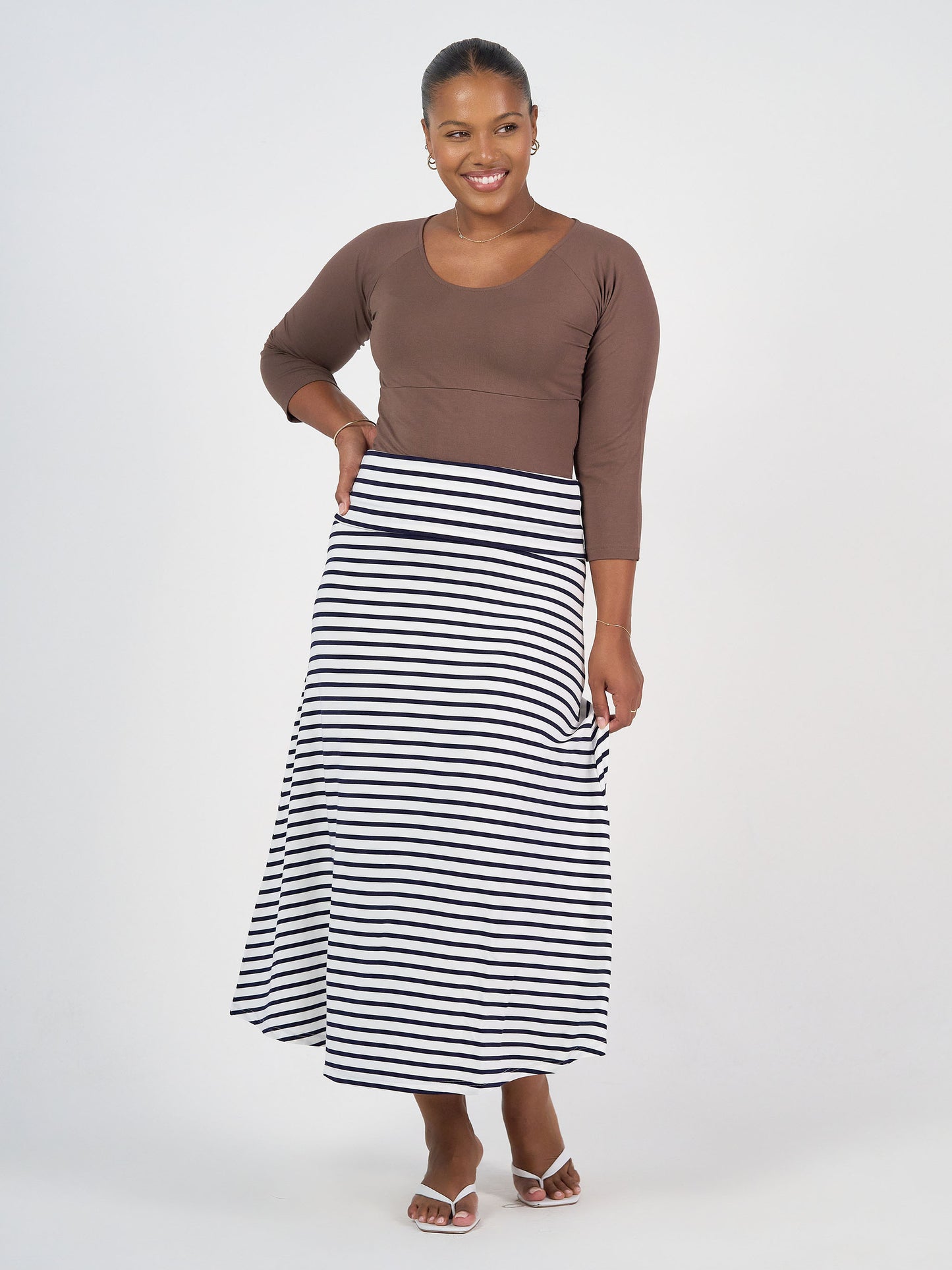 Ava 3/4 Sleeve Cropped Bamboo Top