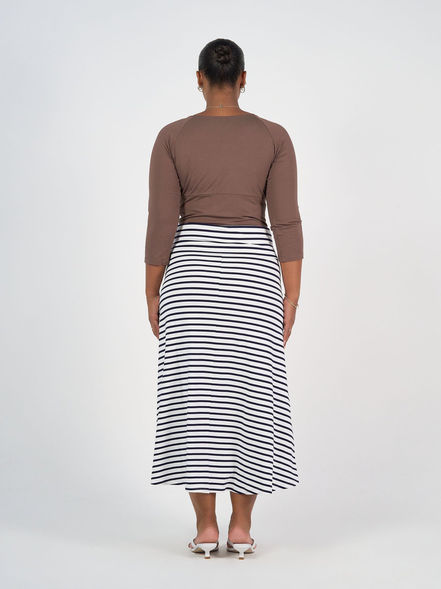 Ava 3/4 Sleeve Cropped Bamboo Top - Chocolate